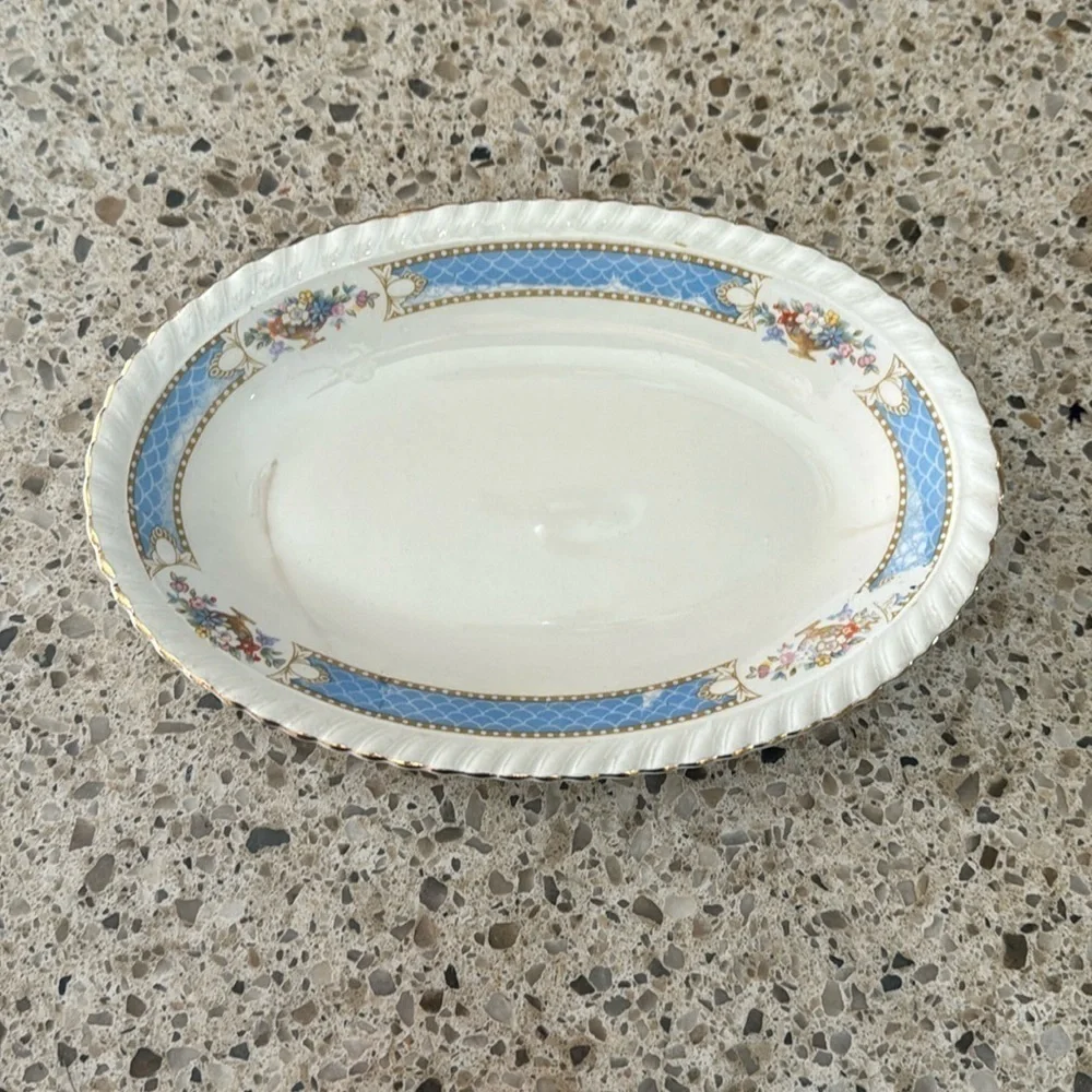 Vintage HTF Johnson Bros. Belvedere butter plate Stamped Old English